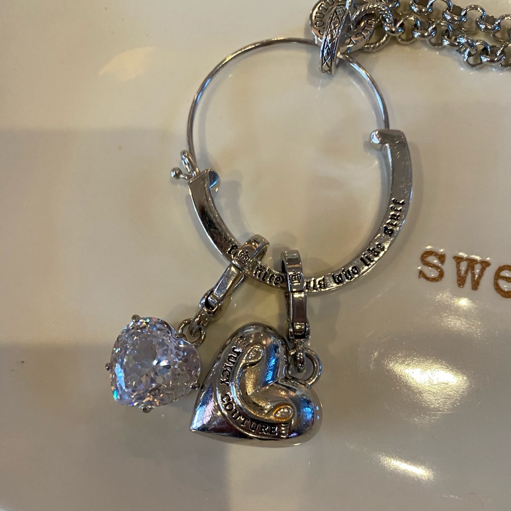 Juicy Couture charm pendant and heart charms